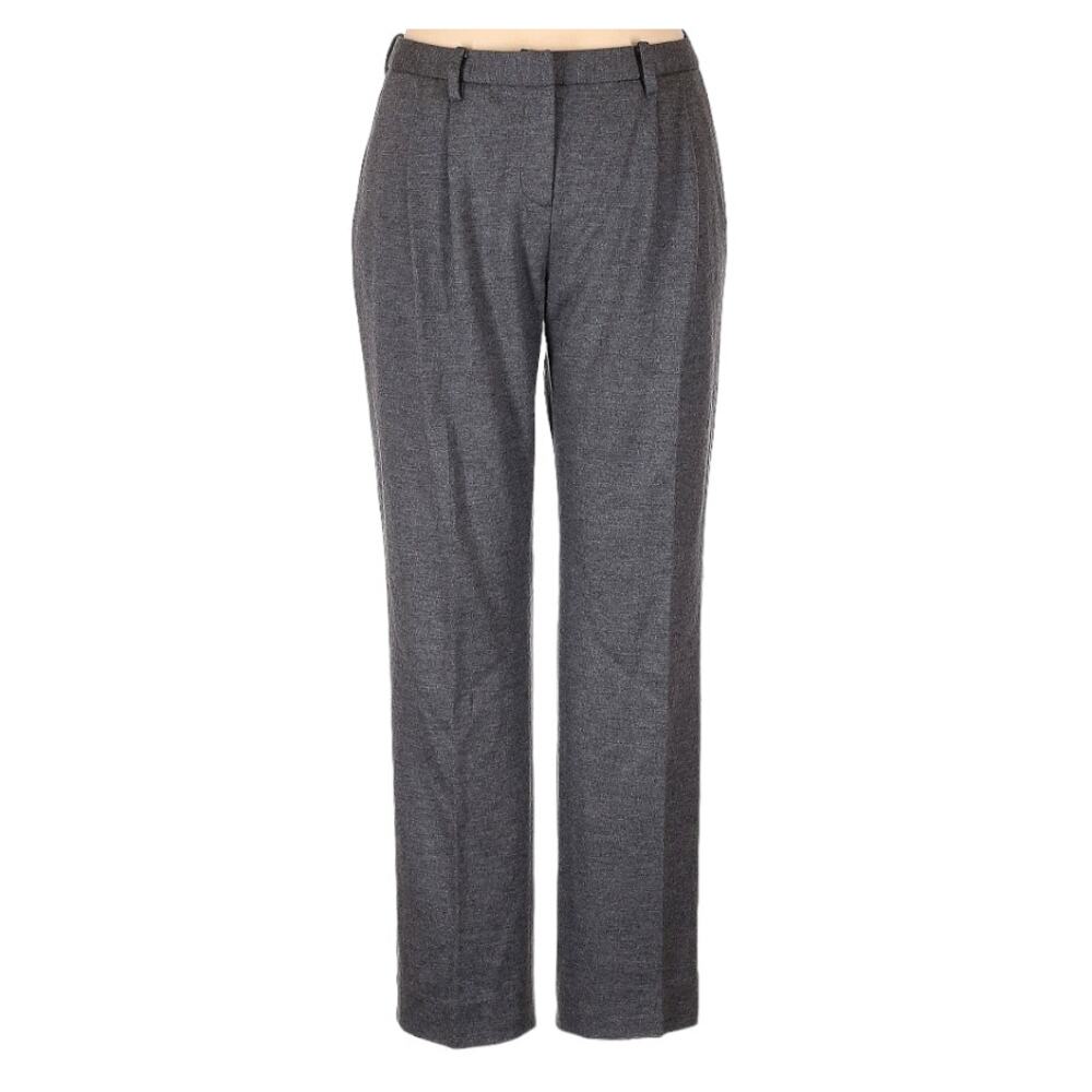 NELLIE PARTOW Wool Cashmere Pants 12 Straight Leg Trousers 33x29‎ Pleats Gray